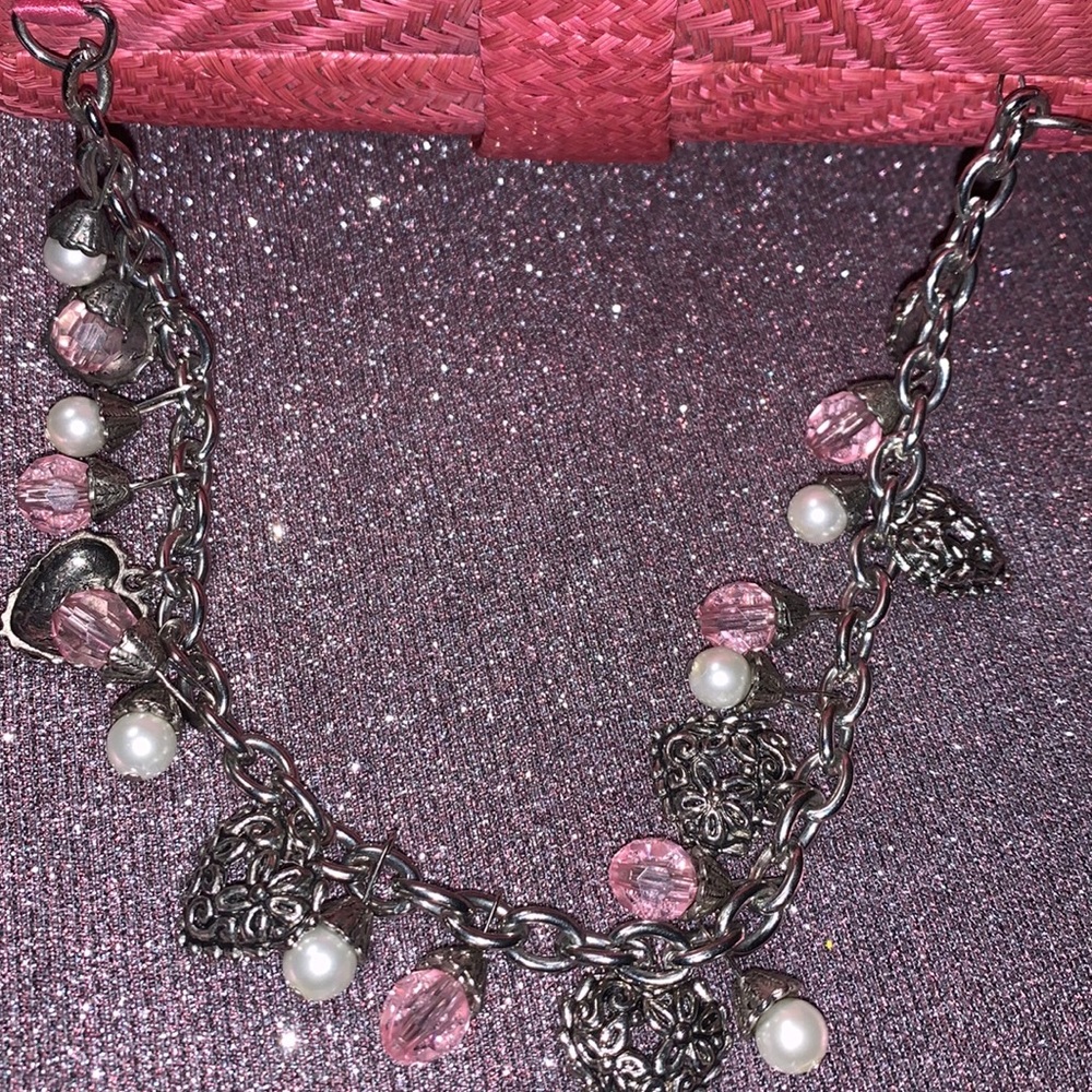 Donna Dixon Straw‎ Mini Bag With Metal Chain - Picture 8 of 11